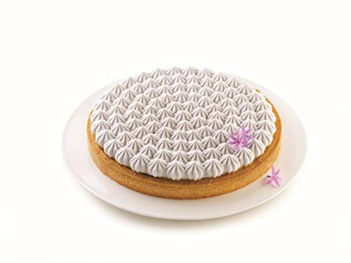 silikomart | Kit Tarte MERINGUÉ, Kit Zusammensetzung 1 Mikroperforierter Tplus+ Ring, 1 Silikonform, Tarte Decor, Ø 230 mm - Ø 250 mm, h 18 mm - h 20 mm, Made in Italy