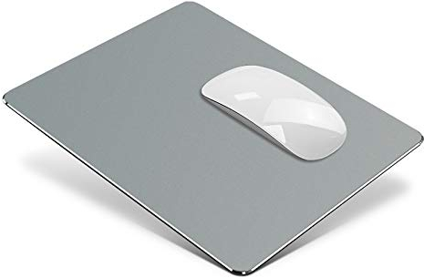 VAYDEER Metall Mauspad Aluminium Mousepad doppelseitig verfügbares Design, Hartes Mouse Pad Mat Padwasserdicht für Spiele und Büro (Mittel, Grau, 24x20 cm)