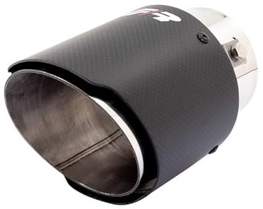 Simoni Racing TRX/98C Auspuffblende Rund/Schräg Matt-Karbon+Edelstahl-Ø102xL155mm-Anschluß 50-76mm, grau