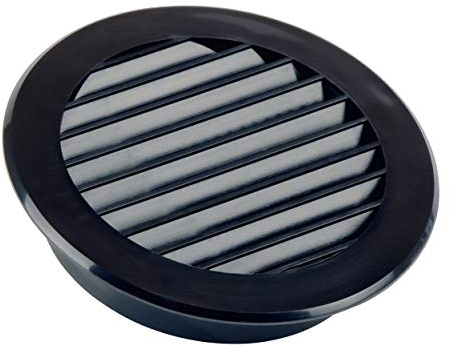 Steinberg14 Black 100mm Air Vent Cover - 4 inch Round Air Vent Covers for Walls and Ceilings - Vent Covers - Air Vents for Interior Walls - Plastic Ventilation Grille