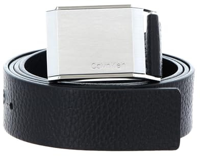 Calvin Klein Leder Gürtel Beveled Plaque 35MM Belt W110 CK Black schwarz