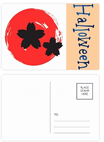 Japanisches Halloween-Postkarten-Set mit Pinselmalerei, Dankeskarte, 20 Stück