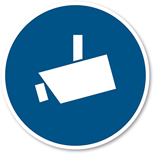 Überwachungskamera/Videoüberwachung, Gebotszeichen - in Anlehnung an DIN EN ISO 7010 / ASR A1.3 - Aufkleber: Ø 20 cm, 1 Stück