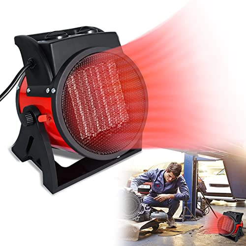 YRHome 2000W Keramik Heizgerät Heizlüfter Elektroheizer Heizer Schnellheizer Elektroheizgebläse Bauheizer 2 Heizstufen Garage Baustelle Werkstatt