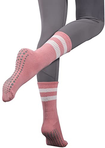 Calze Yoga Donna Antiscivolo, Yoga Pilates Calzini Comodi Casa Ospedale Calzini per Ragazze (Rosa)