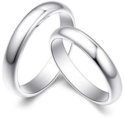AMDXD 950 Platin Ringe, 2er Eheringe Klassiker Design Hochzeitsring Partnerringe, Damen 53 & Herren 57, Echt Schmuck