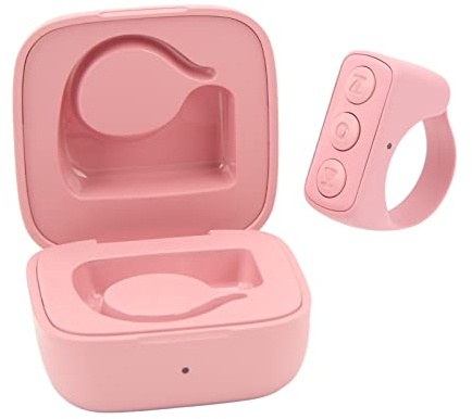 Bluetooth Remote Control for Wireless App Page Turner Rechargeable App Remote Scrolling Ring Clicker for App, Phone, Camera Video Recording, Tablets, Smartphones (Pink)