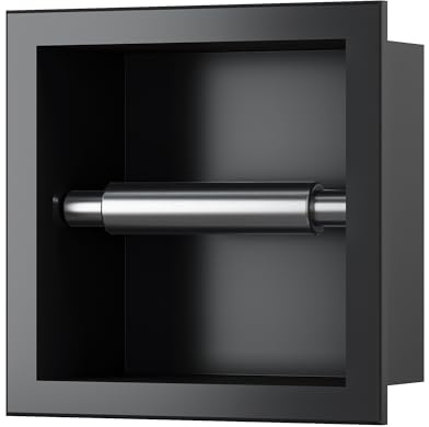 Neodrain Unterputz-Toilettenpapierhalter Edelstahl WC-Papierrollenhalter Wandmontage Papier Halterung für Badzimmer, Schwarz