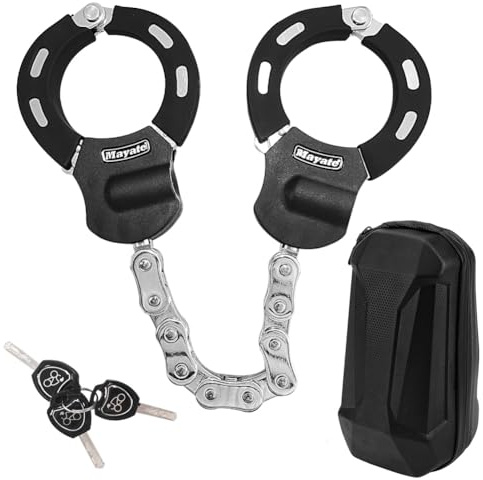 E Scooter Schloss - Handschellenschloss für E Roller, Robustes Sicherheits Handschellen Kabelschloss für Fahrrad, Roller, Segway, Ninebot, Xiaomi, NIU und Rollerschloss mit Tasche