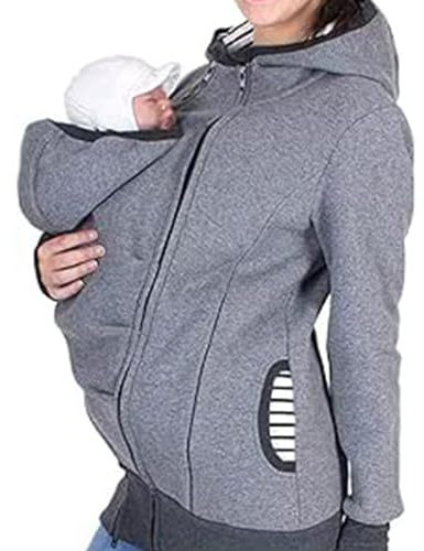 MZYZPPBD 3 en 1 Maternité Sweat À Capuche Porte-Bébé Veste Blouson Femmes Enceintes Polaires avec Poche Sweat Maman Kangourou Adapté Aux Femmes Enceintes Femme Manteau De Bébé,C,XXL