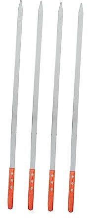 INOOMP Smoker-grillzubehör – 4er-pack Edelstahlspieße 50 Cm Komfortgriff Ohne Griffe Ideal Für Outdoor-aktivitäten