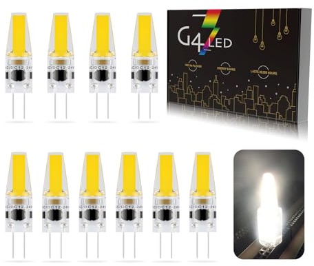 G4 Led Lampen, 3W G4 LED Birnen, Dimmbar Kein Flackern Led Steckbirnen Stiftsockellampe, G4 Led Leuchtmittel Ersatz 40W Halogenlampen, 270LM, AC/DC 12V-24V, 10er Pack (Color : Natural White 4000K)