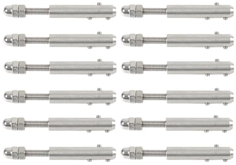 Drahtseilklemme 12 Stück Handschraubenklemme Drahtseil 4 mm Gewindebolzen Spannung Endbeschlag mit Sechskant Madenschraube Bolzen Schnalle for Treppendeckpfosten Seilklemme
