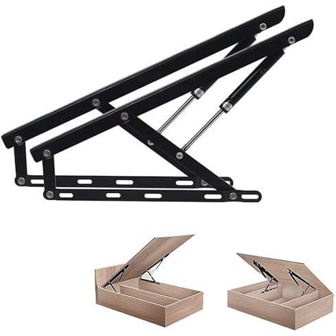 2-teiliger Hubmechanismus für Bett, Betthebestütze, Hochleistungs-Hydraulikstützstange für Tatami, pneumatisches Gasfeder-Bettaufbewahrungshebeset, Betthebescharnier, 61/75/90/110/120/150 cm
