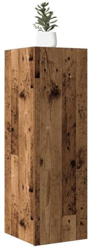Brokky 856394 Mobile TV Legno Antico 30,5x30x90 cm in Legno Multistrato Mobile TV Mobile Porta Televisore,Mobiletto Industriale Tavolino Basso Vintage Console per Salotto