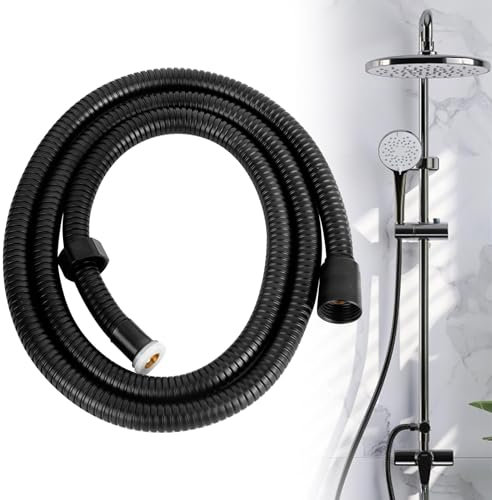 XCRPRT Manguera de ducha de 1,5 m, protección antitorsión, universal, flexible, para alcachofa de ducha, color negro
