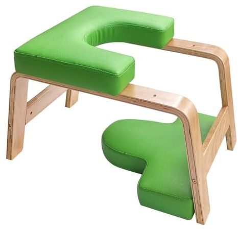 Vpswekans Yoga Headstand Bench, Meditation Stool for Adults, Handstand & Pilates Chair, Yoga Auxiliary Chair, Headstand Support Stool(Green)