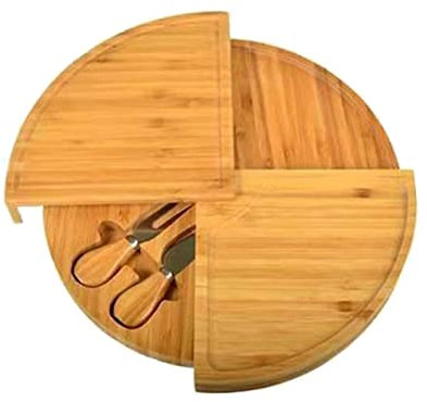 Piatto di Formaggio a Bordo di Formaggio per Formaggio Bam Boo Set con 2 Coltelli da Coltello Commette di Frutta da Frutto