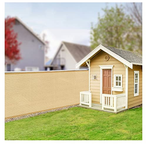 Fence Privacy Screen Cover Outdoor Backyard Patio Deck Apartment Railing Shade Windshield Mesh Fabric Sun Shade Sail Net with Cable Ties (Beige 0.6x9m/1.97x29.52ft) (Beige 1x5m/3.28x16.4ft)