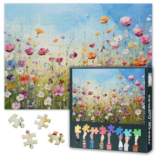 Floral 1000 Teile Puzzle Erwachsene, Jigsaw Puzzles 1000 Stück schwierig und Herausforderung blühende Blume Thema, 70 x 50 cm Familie Puzzle Spiel Nacht Geschenk & Home Decor (Botanic Series)