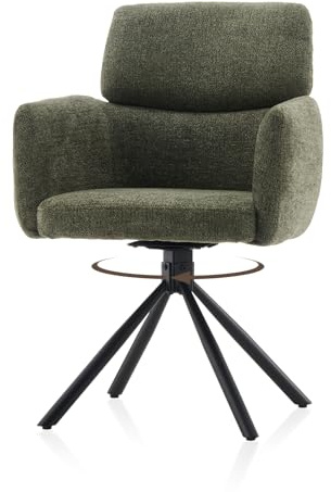 TUKAILAI Esszimmerstühle Drehbar Set, Schreibtischstuhl 360° Drehbar, Chenille Bürostuhl, Esszimmerstuhl Küchenstuhl Polsterstuhl, Sessel Stühle für Esszimmer (Grün)