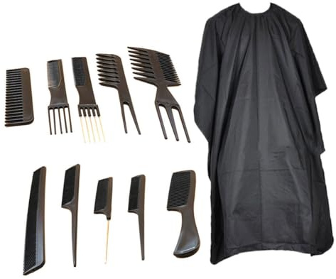 HONITANO Teiliges Herren Haarschneide Set mit Kamm Bürste und Umhang Professionelle Haarstyling Werkzeuge Langlebig Leicht und Tragbar für und Heimgebrauch Schwarz