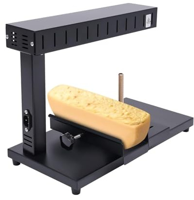 Cheese Melter Raclette Grill 650W Electric Machine, Rapid Heating 0-572°F, Adjustable Angle Wheel for Restaurant Kitchen