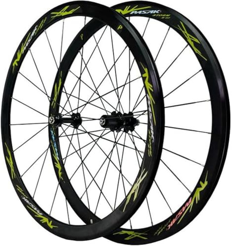 KUNYOS 700C Rennrad Felge 28 Zoll Fahrrad Laufrad Hohlkammerfelge Cut 7 8 9 10 11 12-Fach Für C/V-Brakes/Felgenbremse QR,40MM,Grün