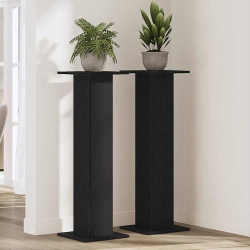 Generico Supporto per Piante 2 PCS Rovere Nero 30 x 30 x 95 cm,Nero,16.7kg,3345110