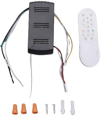 Buachois Telecomando Universale per Ventilatore da Soffitto con Luce, Regolazione 6 Velocità, Timer 2H 4H, Controllo Luminosità, Kit Ricevitore per Ventilatori a Soffitto