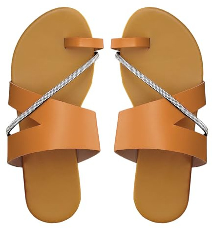 Cocila Plataforma Para Mujer Chanclas Verano Playa Elegantes De Con Punta Clip Mujer, Zapatillas Informales Huecas, Zapatos Planos, Sandalias (Brown, 36) Casa Suela Dura Doradas Pantuflas Sin