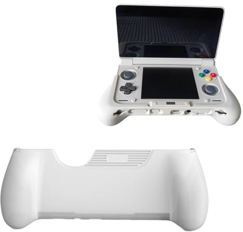 Hesupy Ergonomic Grip Cover Case for Ayn Thor, Comfortable Handle Protector Modified Grip Stand Holder Protective Shell for Ayn Thor Handheld Game Console (White)