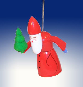 Rudolphs Schatzkiste Baumbehang Weihnachtsmann mit Baum BxHxT 5x6,5x5cm NEU Weihnachten Baumschmuck Holzschmuck Holz Seiffen Erzgebirge Strauchbehang Dekoration