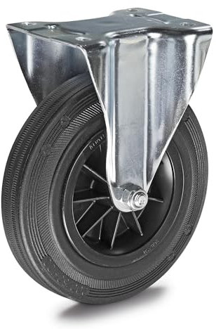 Proroll | Ruota in gomma piena su cerchione in plastica | Ø x larghezza ruota 100 x 30 mm | rotella a supporto fisso