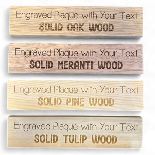 Personalised Wooden Sign For Door or Room, Custom Engraved Name 20x5 cm | Solid Real Wood Plaques - Multiple text options - Bedroom, office, table name, office plaque