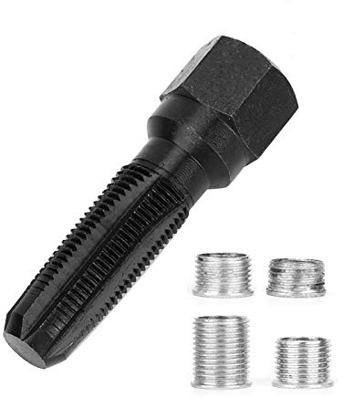 Kit di Riparazione Filettatura Candela, 14mm M14 * 1,25 Acciaio Strumento di Riparazione della Filettatura del Cilindro dell'alesatore e rto filettato - Kit per Il riscalaggio delle Candele