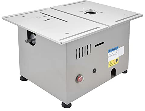 Sierra Circular de Mesa 96W 9000RPM Sierra de Mesa Eléctrica Sobremesa Mesa de Corte Eléctrica Máquina Cortadora de Madera para Manualidades, Carpintería, Pulido, Grabado Y Punzonado(Plata)