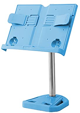 sararui Buchständer Buchständer für den Lesebuchhalter mit Einstellbarer Höhe Breite Winkel abnehmbares Lehrbuch-Kochbuch Magazin-Tablet-Dokumentständer Leseständer (Color : Blue)