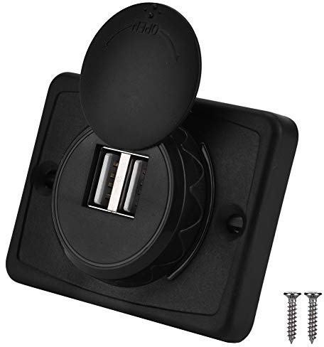 Caricabatteria da Auto Dual USB, Doppia Porta Prese Camper 24V 12V Carica Cellulare 3,1A Adattatore per Presa di Corrente Caricabatterie Doppio Rapido Impermeabile Montaggio Pannello Ricarica