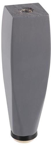 WAGNER Möbelbein/Sofabein/Möbelfuß/Couchfuß Design Kiefer eckig - 40 x 40 x 150 mm, FSC®-Massivholz, grau, inkl. QuickClick® Softgleiter Ø 30 mm, Innengewinde Ø 10 mm - 12734101