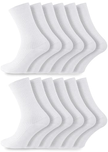 Socksmad diabetesstrumpor för män, 6-11 UK storlek, multipack med mjuka greppstrumpor, icke-elastiska, blandade färger, 100 % bomull, perfekt för svullna fötter och anklar, förbättrar