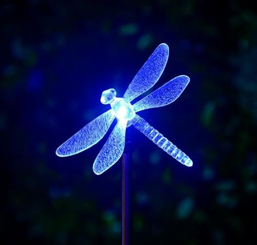 Bloomingtons Direct Garden Solar Stake Lights Outdoor RGB Color Changing Dragonfly Stake Lights for Walkway, Patio, Yard, Lawn, Driveway, Automatic Solar Powered Garden Lights Decoration