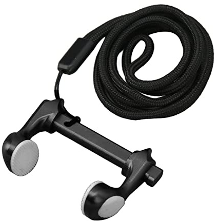 Focket Swimming Nose Clip, Adjustable Professional Diving Nose Plugs Aluminium Alloy Surfing Nose Stopper with Anti Lost Rope for Adults, Kids, Freediving, Swimming, Spearfishing, Surfing (Black)