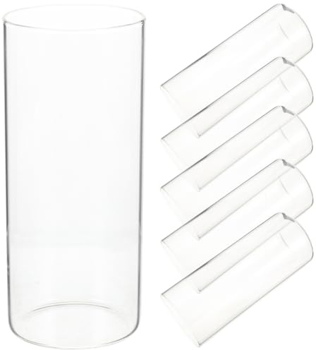 Levemolo Lot De 6 Vases Cylindriques en Verre Transparent 6.00X6.00X5.91In pour Bougeoirs Flottants Centres De Table Décoration Salon Bureau Balcon