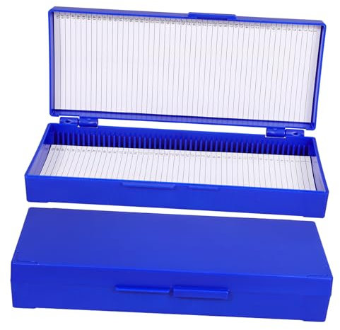 MAGICLULU 2stücke Objektträgerbox Mit Positionen Scharnierdeckel Nummeriertes Inventarblatt Aufbewahrungspathologie Hochwertiges Kunststoffmaterial