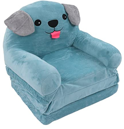Blue Puppy Kindersofa, Umwandelbares Sofa in Liege, Klappbares Kleines Schlafsofa mit Doppeltem Verwendungszweck für Wohnzimmer, Spielzimmer (3 Schichten)