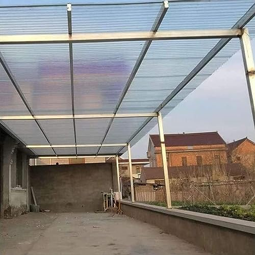 Transparente Polycarbonat-Dachplatten,0,8mm Glasfaserplatte,Wasserdichte UV-Schutz Isolierplatten,für Outdoor Garten Terrassen Balkon Sicherer Zaun,Leicht Zu Schneidende (1.5x15m)