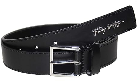 Tommy Hilfiger Damen Signature 3.0 Belt Ledergürtel Gürtel, Schwarz, Gröse 80