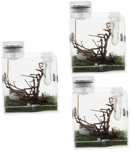 POPETPOP 3 Stücke Box Mini Spinne Lebensraum Box Mit Lampe Springenden Spinne Gehäuse Zucht Träger