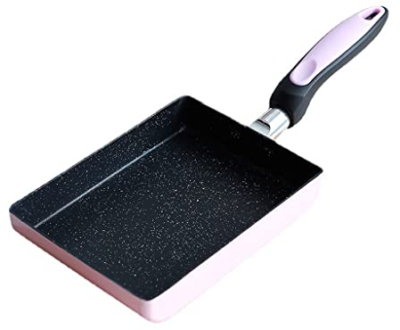 Bratpfanne, antihaftbeschichtet, rauchfrei, quadratische Pfanne, Frühstück, medizinische Steinbratpfanne, Induktionsherd, universell (Farbe: D, Größe: Hellgrau)